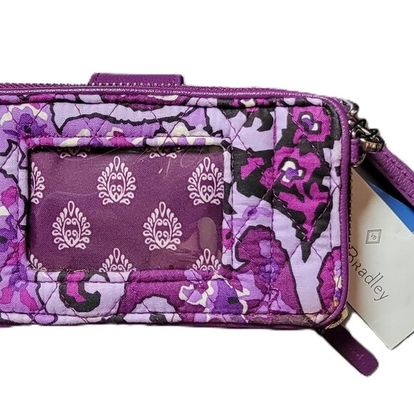 NWT Vera Bradley iconic RFID Front Zip Wristlet Wallet Lilac Paisley - Picture 4 of 4
